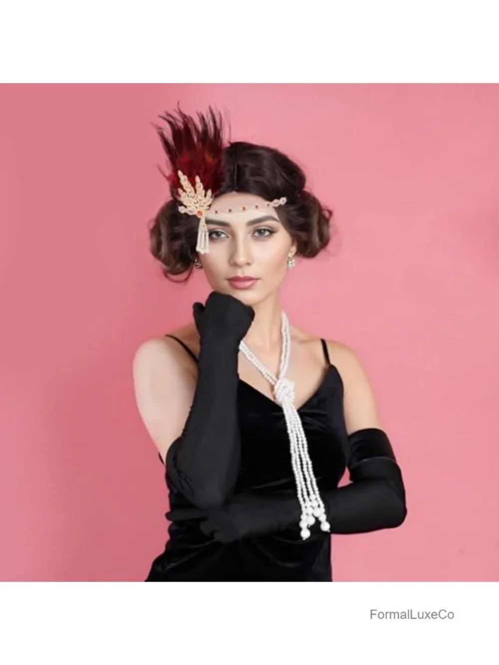 Flapper Headband Roaring 20s Feather Headpiece Women Gatsby Party